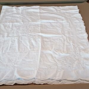 Vintage White Embroidered Table Linen